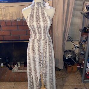 Willow and Root Maxi Tank-top off white/coffee